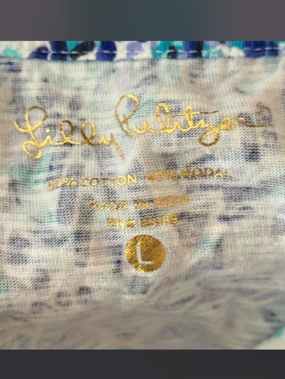 Lilly Pulitzer Blue White Joy Dress Size Large - Picture 8 of 9